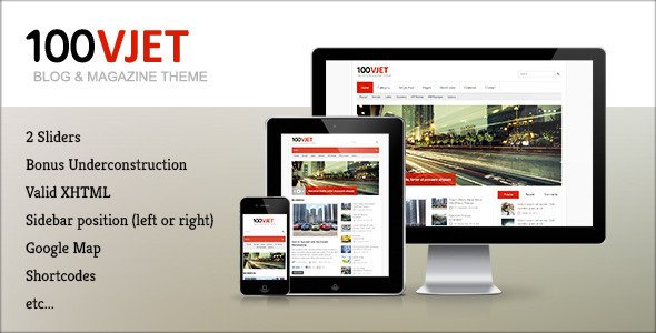 100 Vjet - Responsive Magazine Template Entertainment
