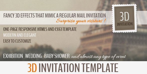 3D Invitation - Multipurpose Invitation Template Entertainment