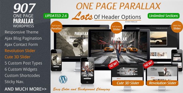 907 - Responsive WP One Page Parallax WordPress Creative