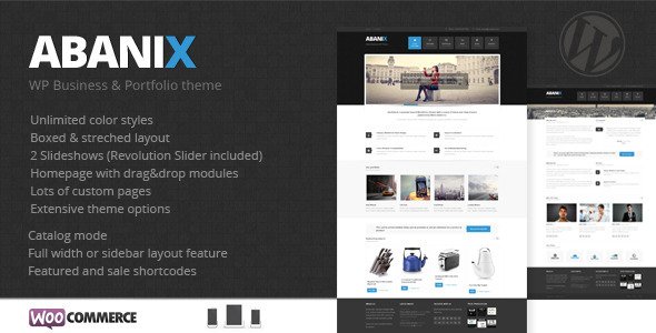 Abanix Business, Portfolio & Shop WordPress eCommerce