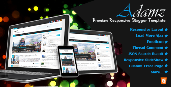 Adamz - Responsive Blogger Template Blogging Blogger