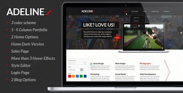 Adeline | Multipurpose PSD Template Corporate