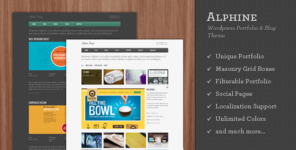Alphine - Wordpress Portfolio and Blog Theme Creative
