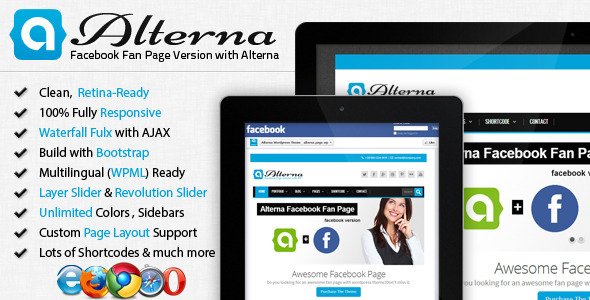 Alterna - Facebook Fan Page with WordPress Theme Corporate