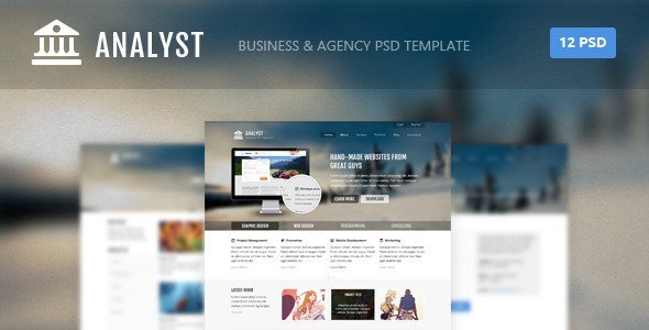 Analyst - Business & Agency PSD Template Corporate