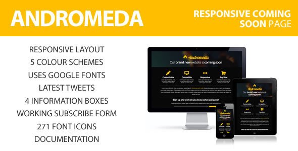 Andromeda - Responsive Coming Soon Page Template Specialty Page