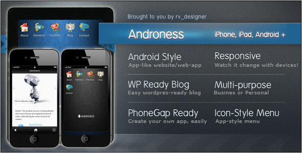 Androness Retina-ready Mobile Template Mobile