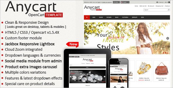 Anycart - Elegant and responsive OpenCart theme