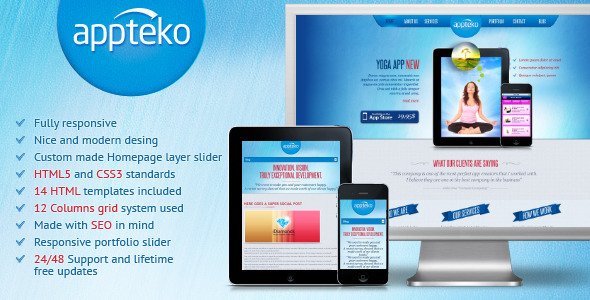 Appteko - Responsive Portfolio Theme Template Corporate