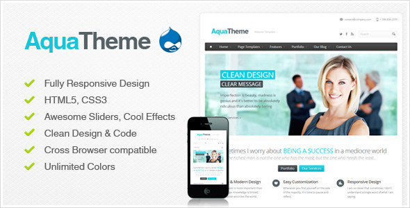 Aqua -  Responsive Drupal Theme Corporate