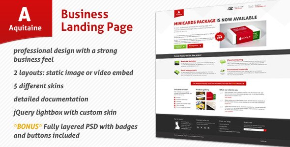 Aquitaine - Business Landing Page LandingPages Landing Page