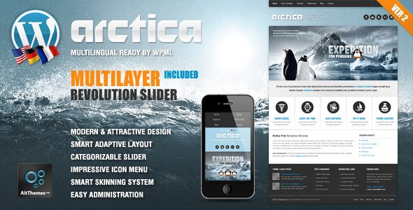 Arctica Responsive Wordpress Theme Retail