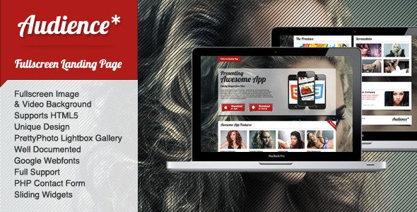 Audience - Fullscreen Image and Video Landing Page LandingPages
