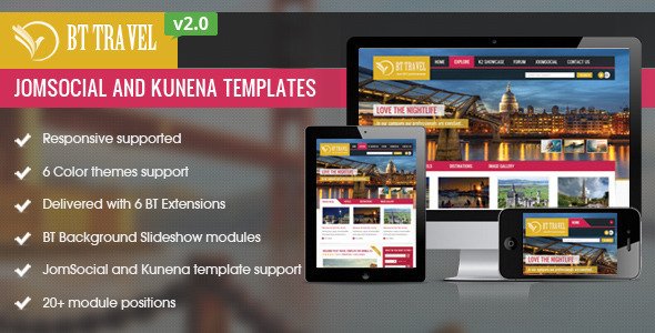 BT Travel - Jomsocial and Kunena Template