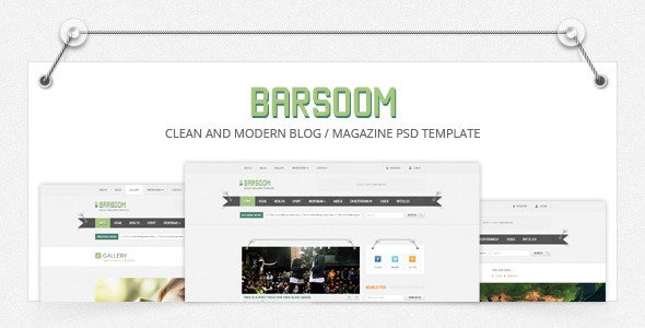 Barsoom - 12 PSD Magazine, News and Blog Template Corporate