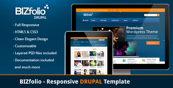 BizFolio Responsive Unique DRUPAL Theme Creative