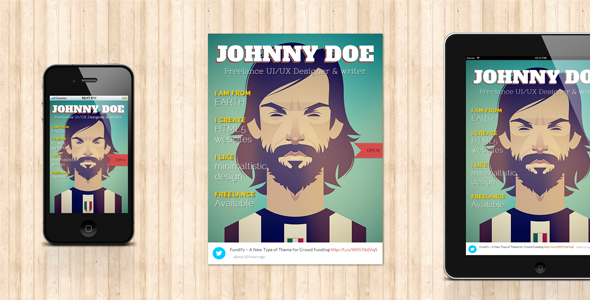 BookCard - Responsive 3D Folded vCard Template Personal