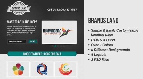 BrandsLand - Template Website LandingPages Landing Page