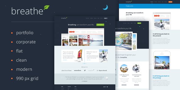 Breathe Portfolio Template PSD Creative