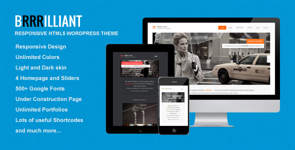 Brrrilliant - Wordpress Responsive HTML5 Template Creative