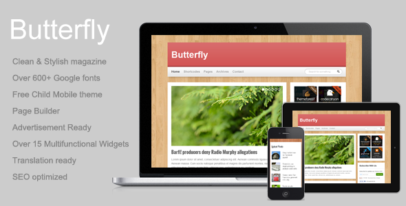 Butterfly - News/Magazine/Blog wordpress theme Blog/Magazine