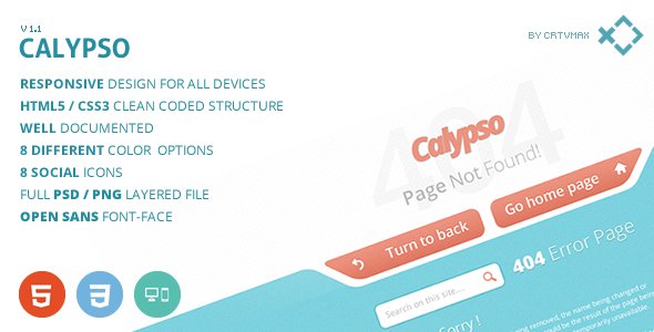 Calypso - Responsive HTML Error Page Template Specialty Page