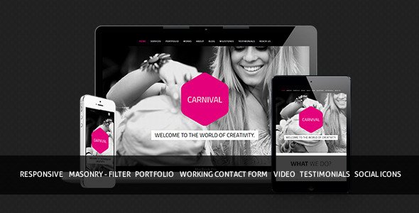Carnival - Responsive Single Portfolio Template Creative