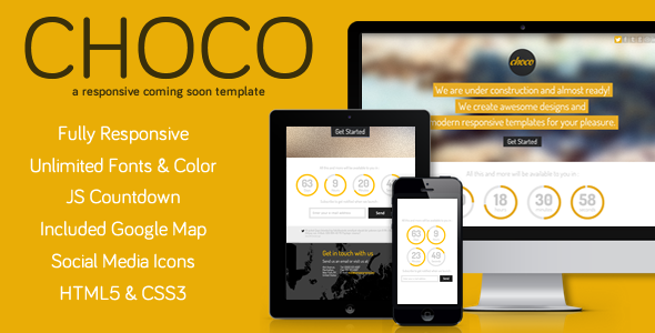 Choco - Responsive Coming Soon Template Specialty Page