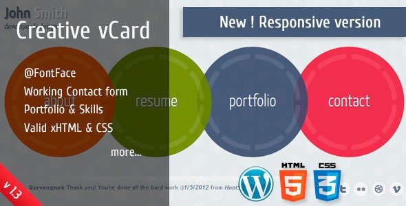 Circlus - Personal Portfolio &v Card HTML5&CSS3 WP WordPress