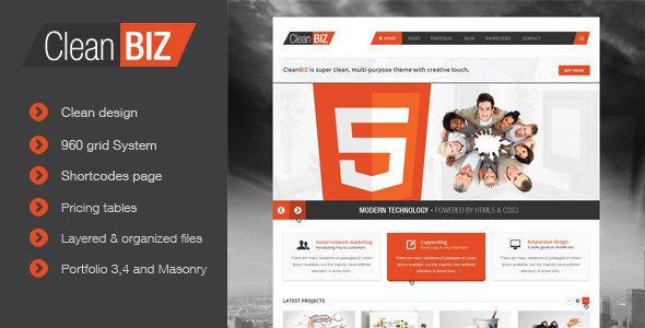 CleanBIZ - Creative Multipurpose Theme PSD Creative