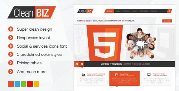 CleanBIZ - Multipurpose HTML5 Template Creative