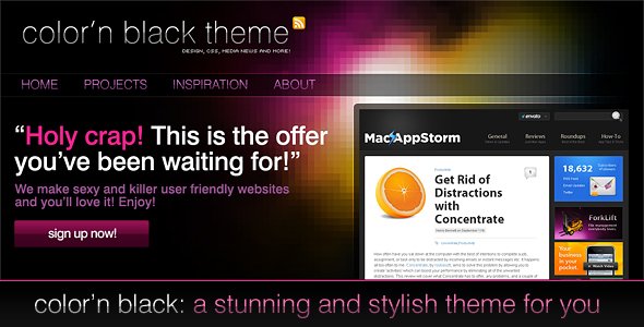 Color'n Black theme Technology PSDTemplates