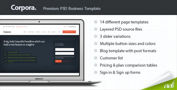 Corpora - Premium Business PSD Template Corporate
