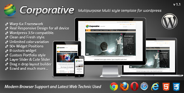 Corporative Responsive Wordpress Template Corporate
