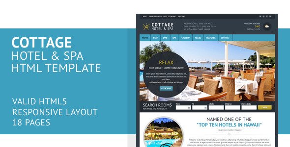 Cottage Responsive Hotel Template Retail