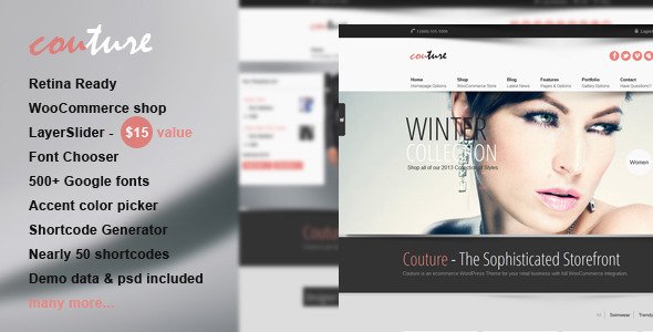 Couture WordPress WooCommerce Theme Retail