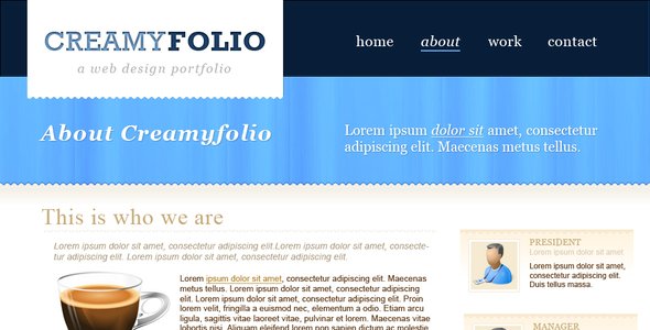 Creamyfolio PSD Creative PSDTemplates