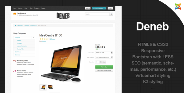 Deneb - Responsive VirtueMart Joomla Retail