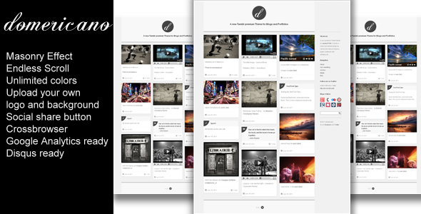 Domericano - Minimal Tumblr Blog / Portfolio Theme