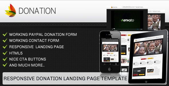 Donation landing page template - responsive LandingPages Landing Page