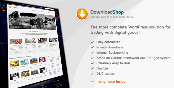 DownloadShop - Sell digital goods easily, WP theme WordPress
