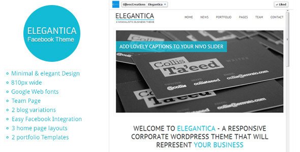 Elegantica Facebook HTML Template Corporate