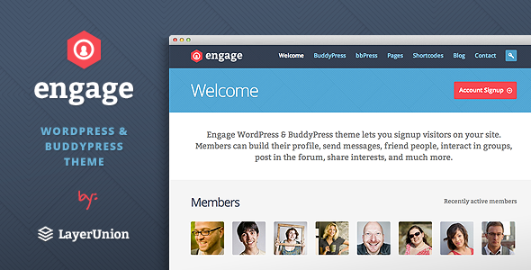 Engage - WordPress, BuddyPress, bbPress Theme BuddyPress