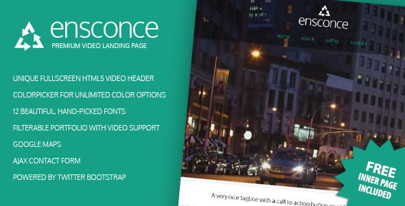 Ensconce - Premium Video Landing Page LandingPages Landing Page