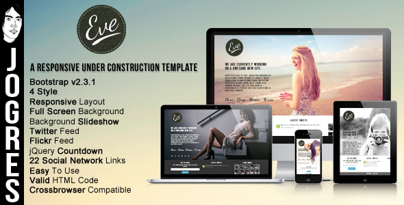 Eve - Responsive Underconstruction Theme Template Specialty Page