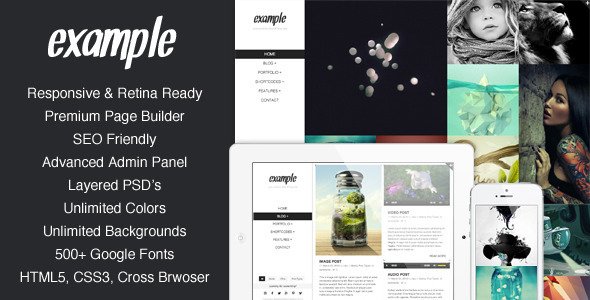 Example - Responsive & Retina Portfolio WP Theme WordPress