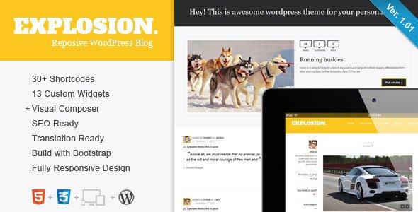Explosion - Responsive WordPress Blog / Personal Blog/Magazine