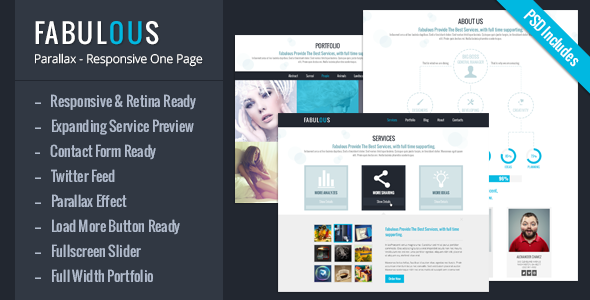 Fabulous Parallax - Responsive One Page Template Creative
