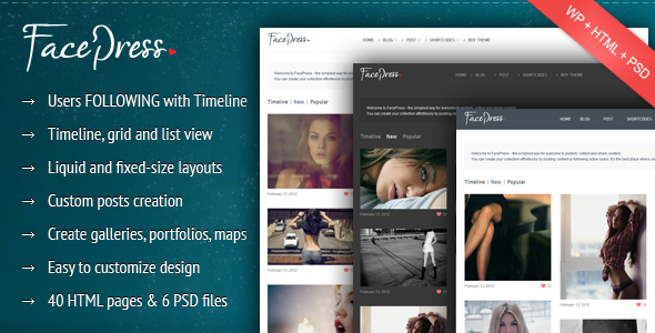 FacePress - Community Content Sharing WordPress Creative