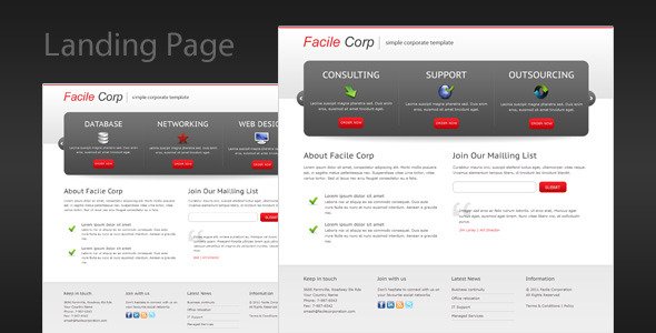 Facile Corp - Clean and Professional Landing Page LandingPages